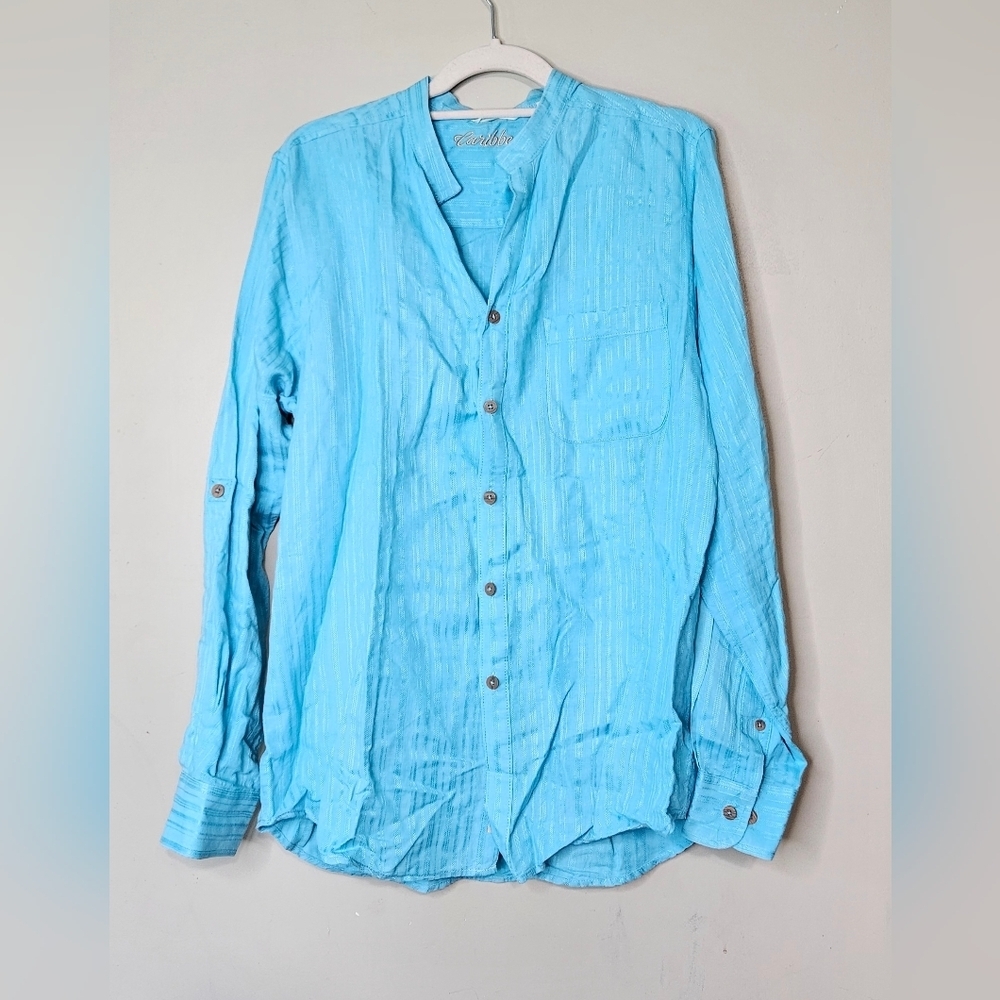💜Caribbean‎ Womens Shiert Size L Color Teal⚘️